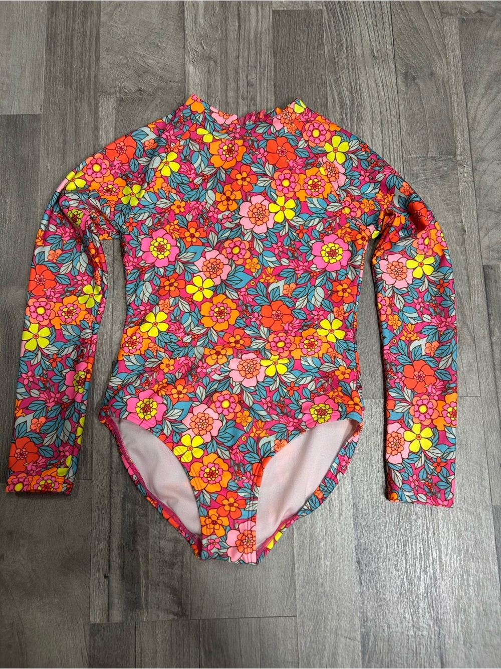 Cat & Jack Girls Floral Long Sleeve Swimsuit